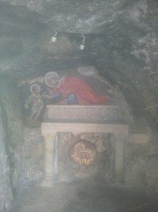 Die Grotte, in der Johannes der Täufer vor seinem Auftreten gelebt haben soll.